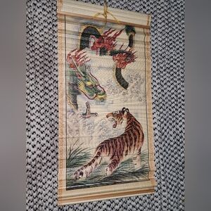 Dragon and Tiger Bamboo Wall Hanging